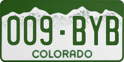CO license plate 009BYB