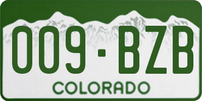 CO license plate 009BZB