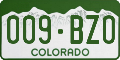 CO license plate 009BZO