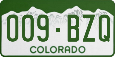 CO license plate 009BZQ