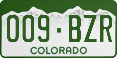 CO license plate 009BZR