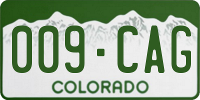 CO license plate 009CAG
