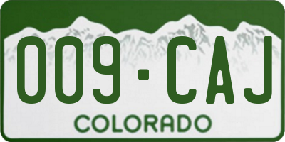 CO license plate 009CAJ