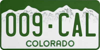 CO license plate 009CAL