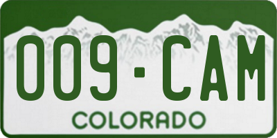 CO license plate 009CAM
