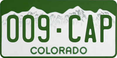 CO license plate 009CAP