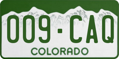 CO license plate 009CAQ