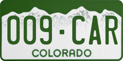 CO license plate 009CAR