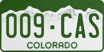 CO license plate 009CAS