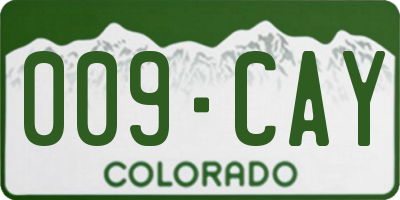 CO license plate 009CAY