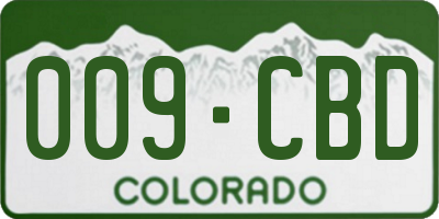 CO license plate 009CBD