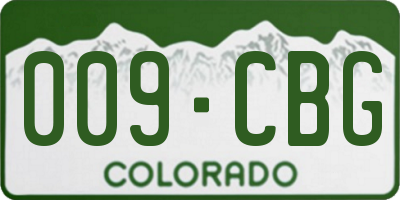 CO license plate 009CBG