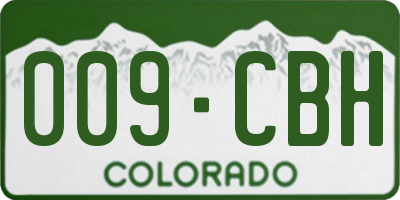 CO license plate 009CBH