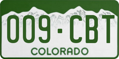 CO license plate 009CBT