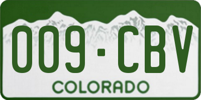 CO license plate 009CBV