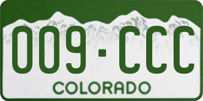 CO license plate 009CCC