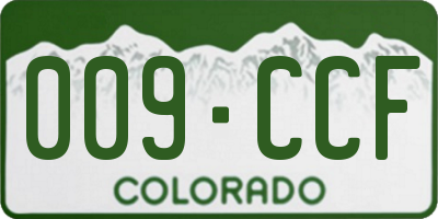 CO license plate 009CCF