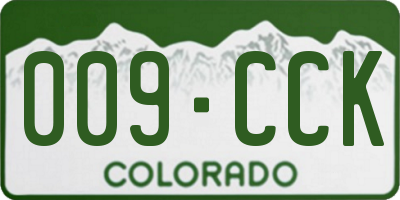 CO license plate 009CCK