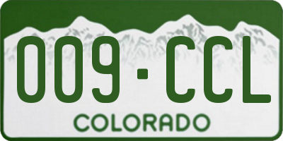 CO license plate 009CCL
