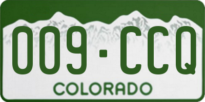 CO license plate 009CCQ