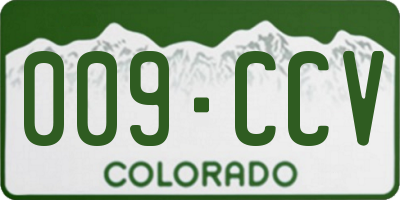 CO license plate 009CCV