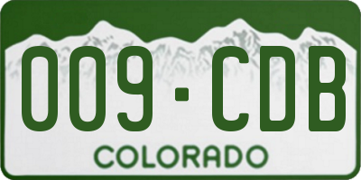 CO license plate 009CDB