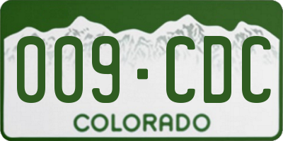 CO license plate 009CDC