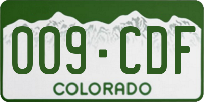 CO license plate 009CDF
