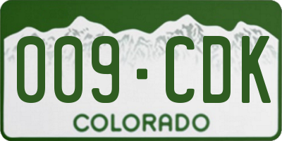 CO license plate 009CDK