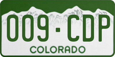 CO license plate 009CDP