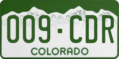 CO license plate 009CDR