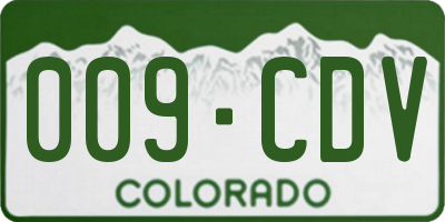 CO license plate 009CDV