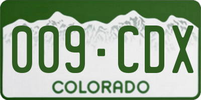 CO license plate 009CDX