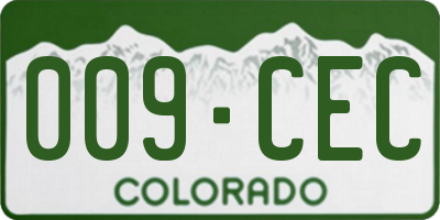 CO license plate 009CEC