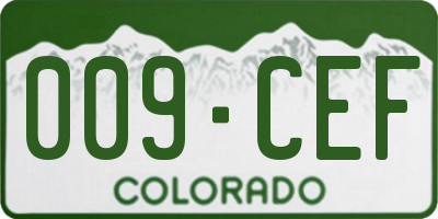 CO license plate 009CEF