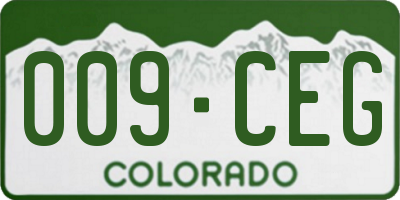 CO license plate 009CEG