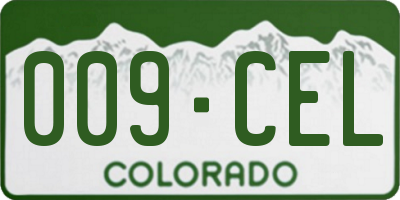 CO license plate 009CEL