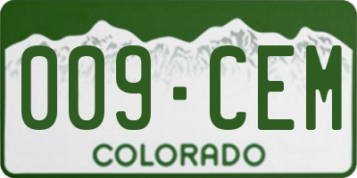 CO license plate 009CEM