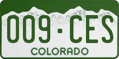 CO license plate 009CES