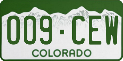CO license plate 009CEW
