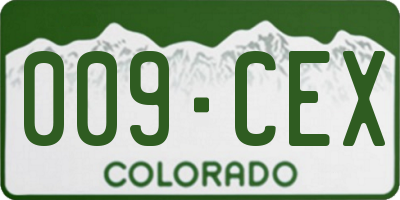 CO license plate 009CEX