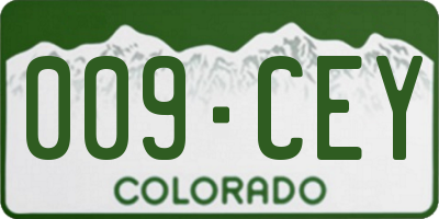 CO license plate 009CEY