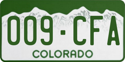 CO license plate 009CFA