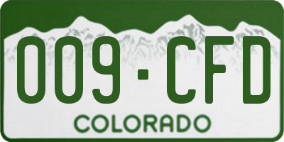 CO license plate 009CFD