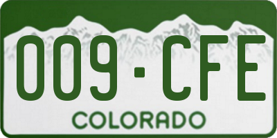 CO license plate 009CFE