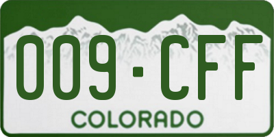 CO license plate 009CFF