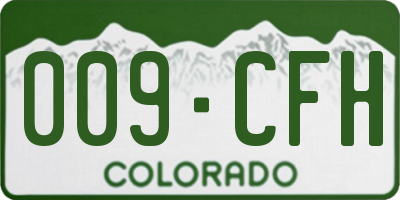 CO license plate 009CFH