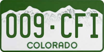 CO license plate 009CFI