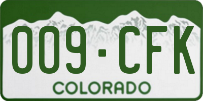CO license plate 009CFK