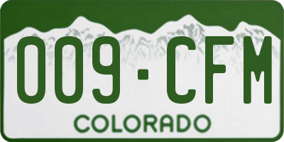 CO license plate 009CFM